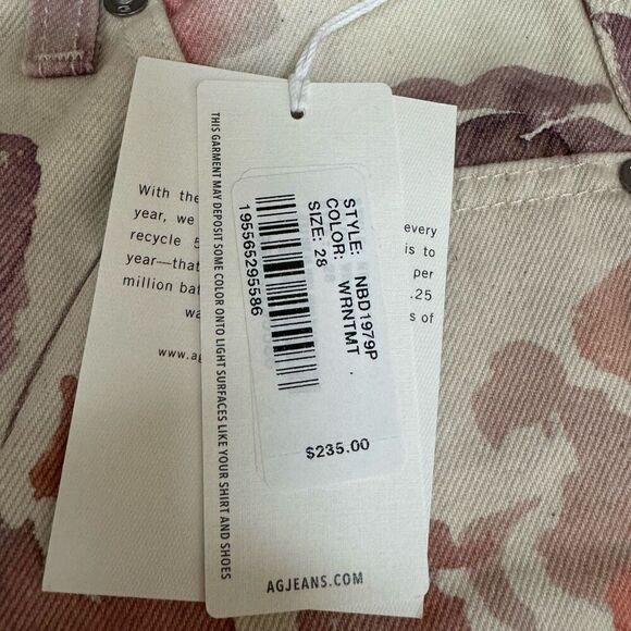 AG Adriano Goldschmied Alexxis high waist jeans in Wine Floral neutral sz 28 NWT - Picture 6 of 12